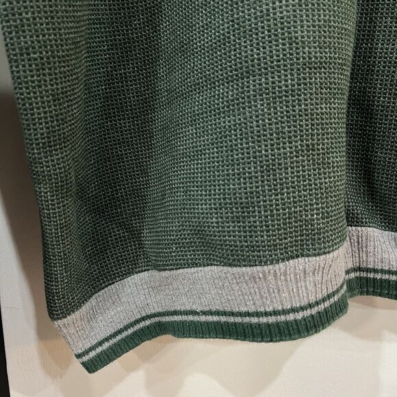 Vintage Jerzees Super Sweats Green Ringer Sweatshirt Striped Cuff Large - Picture 3 of 6